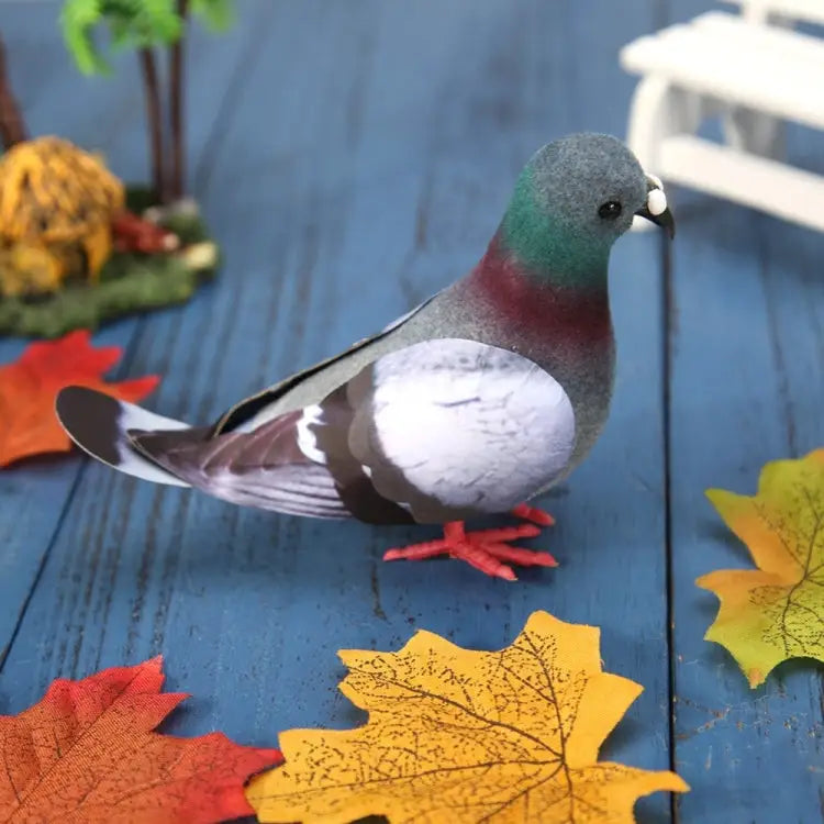 2 PCS Simulation Foam Pigeon Model Home Garden Ornament Miniature Decor Foam Pigeon - Foam Pigeon