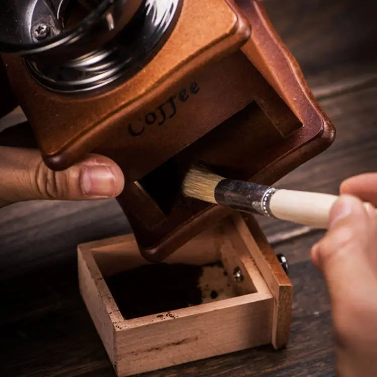 2 PCS Wood Handle Bristles Coffee Grinder Dusting Cleaning Brush Length: 19.5cm Cleaning Brush - Cleaning Brush