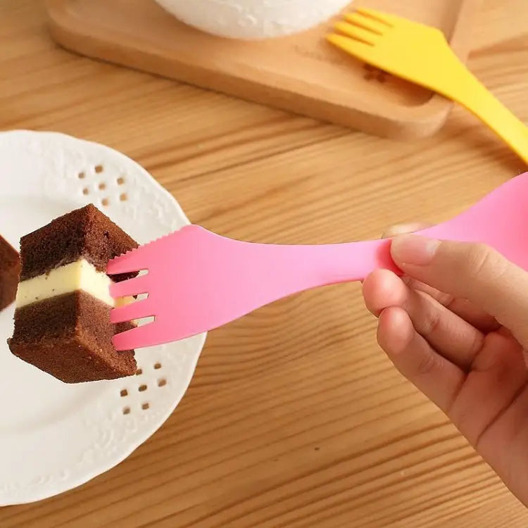2 Set 3 In 1 Outdoor Camp Tableware Heat Resistant Spoon Fork Knife Camping Hiking Utensils (6pcs=1set) - 2 Set