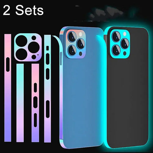 2 Sets Dazzle Colour Luminous Side Frame Film - For iPhone 14