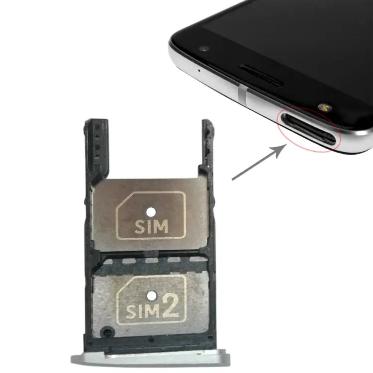 2 SIM Card Tray + Micro SD Card Tray for Motorola Moto Z Play For Moto Z Play