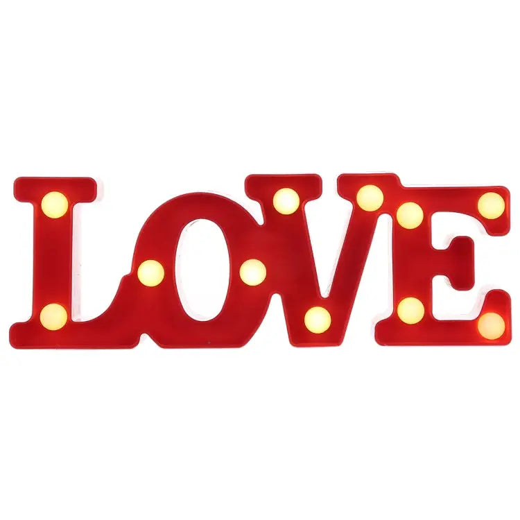 2 x AA Batteries Powered Party Festival Table Wedding Lamp Night Light LOVE(Red) LOVE(White)