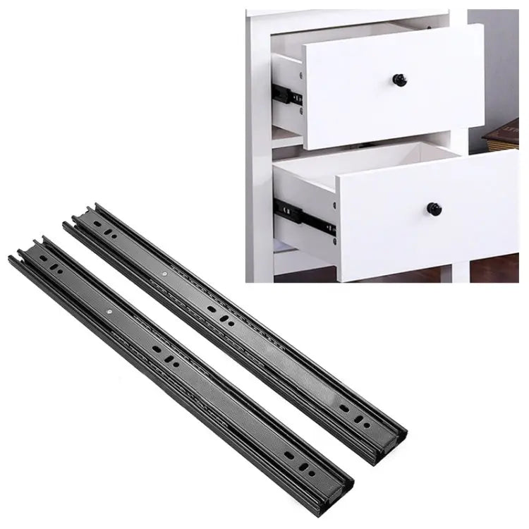 20 inches 3-section Mute Cold Rolled Steel Sliding Drawer Slides Ball Slide Rail Length: 50cm 20 inches (Cold Rolled