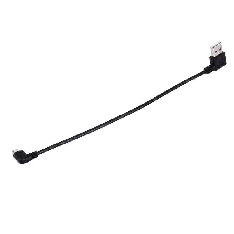 20cm USB 2.0 Left Turn Elbow to Micro USB Elbow Data Cable Left to Right - Left to Right