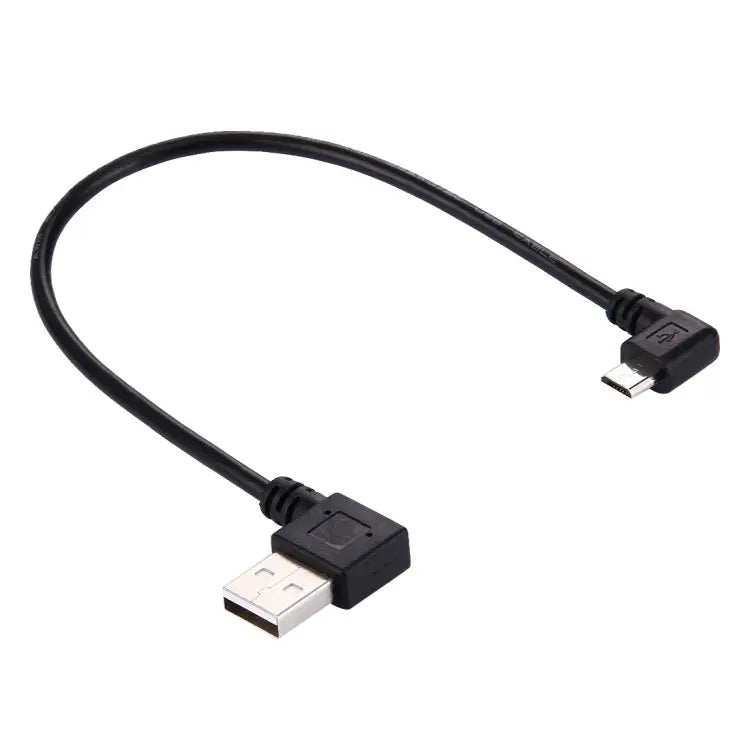 20cm USB 2.0 Left Turn Elbow to Micro USB Elbow Data Cable Left to Right - Left to Right