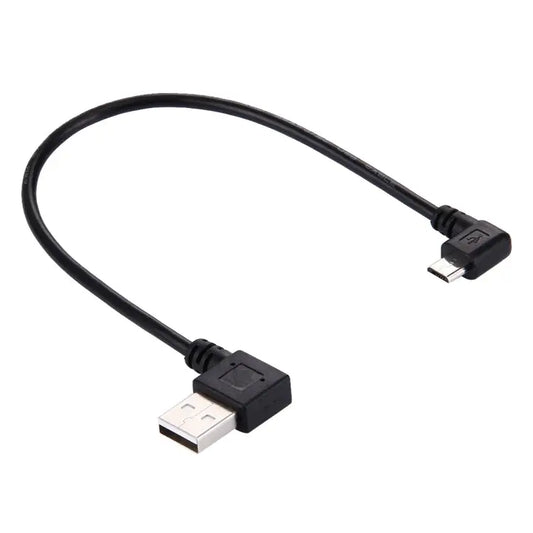20cm USB 2.0 Left Turn Elbow to Micro USB Elbow Data Cable Left to Right - Left to Right