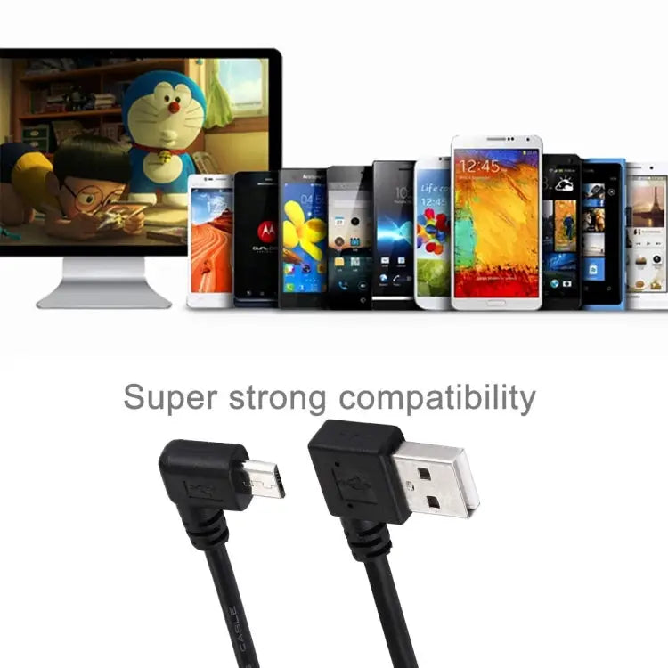 20cm USB 2.0 Right Turn Elbow to Micro USB Elbow Data Cable Right to Right - Right to Right