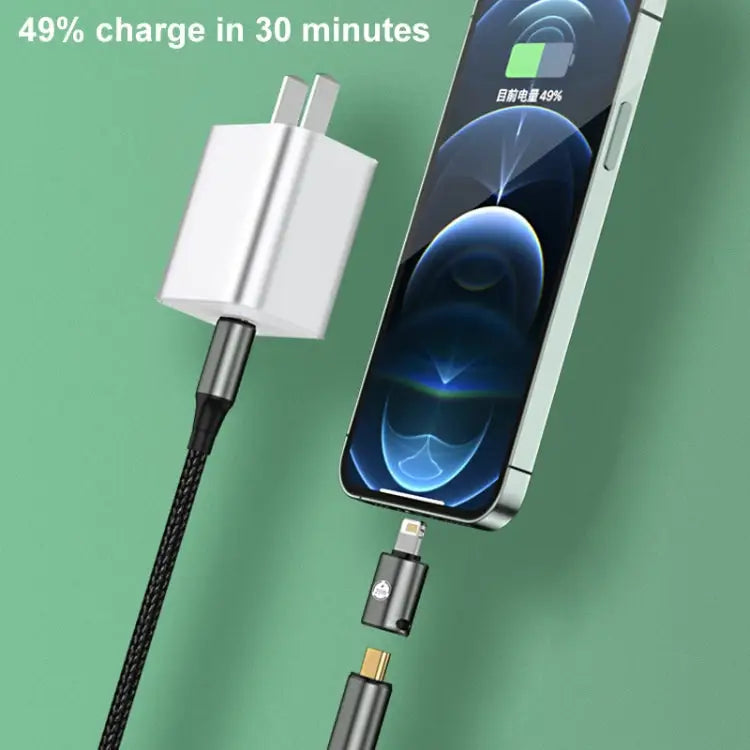 20W 8 Pin Male to USB-C / Type-C Female Straight Charging Adapter Straight - Straight