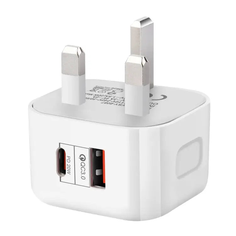 20W PD + QC 3.0 Dual Ports Travel Charger Power Adapter, US Plug EU Plug UK Plug - UK Plug - Apple Accessories