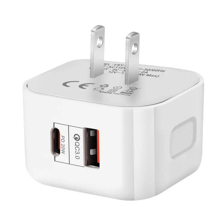 20W PD + QC 3.0 Dual Ports Travel Charger Power Adapter, US Plug EU Plug UK Plug - US Plug - Apple Accessories