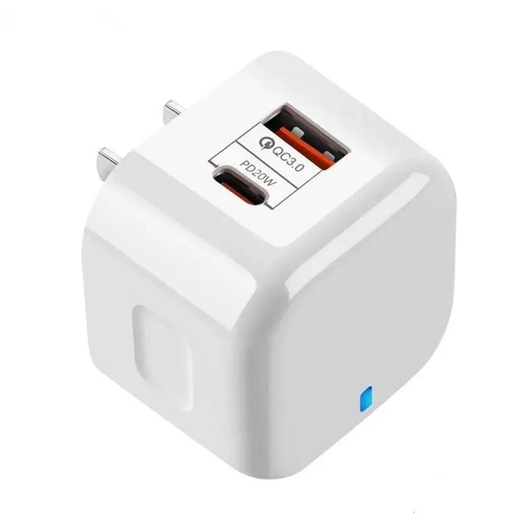 20W PD + QC 3.0 Dual Ports Travel Charger Power Adapter, US Plug EU Plug UK Plug - Apple Accessories