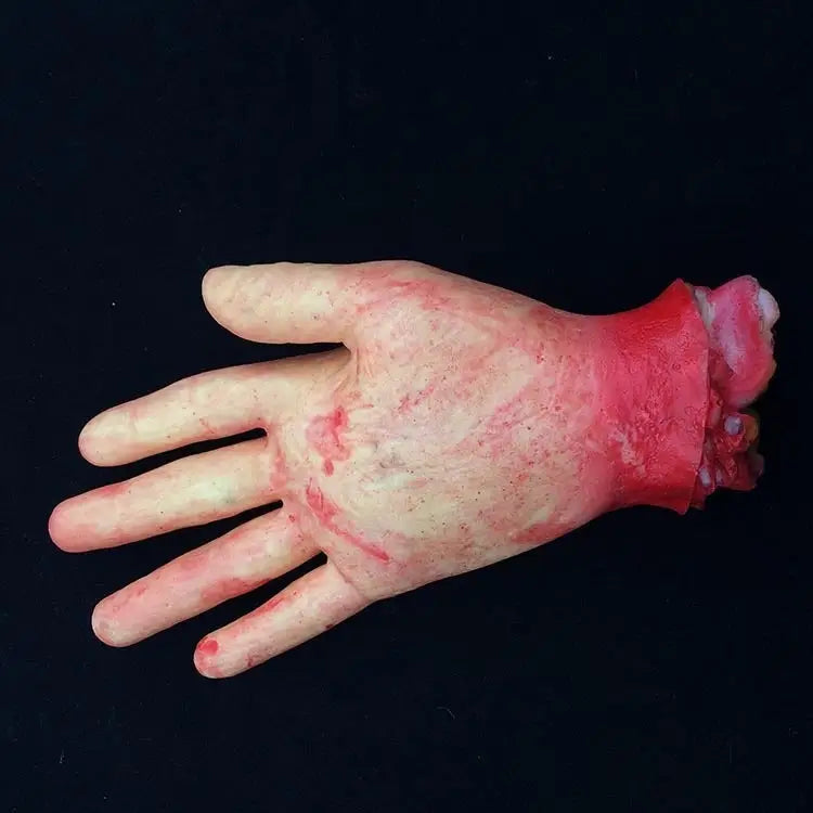 23cm Halloween Horror Props April Fool Day Party Prop Body Parts Decoration 5 Fingers Bloody Hand Short Blood Hand