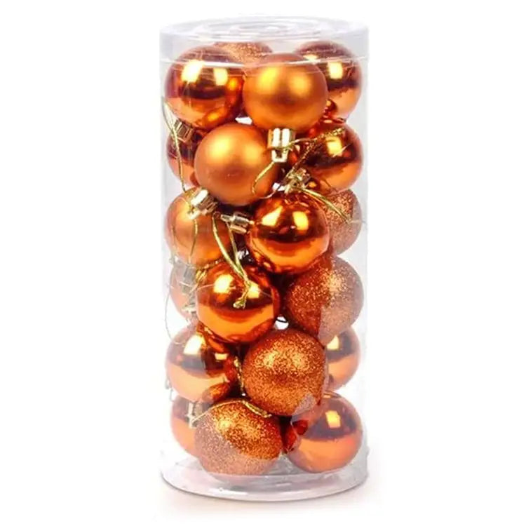 24 PCS 8cm Plating Plastic Christmas Tree Decorations Hanging String Ball Random Color Delivery Diameter: 8cm
