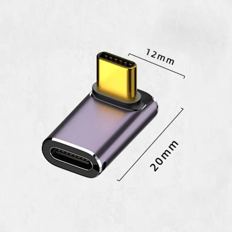 240W USB-C/Type-C Female to USB-C/Type-C Male 40Gbps Vertical Angle Adapter with Light Vertical Angle Adapter
