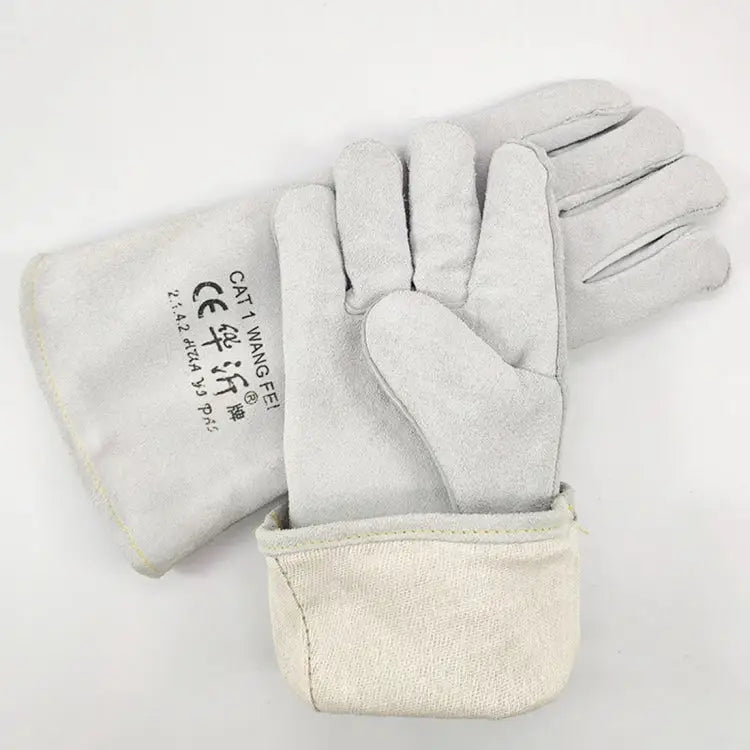 246# Wear-Resistant Full Two-layer Leather Insulation Gloves High Temperature Welding Welder Gloves Leather Work