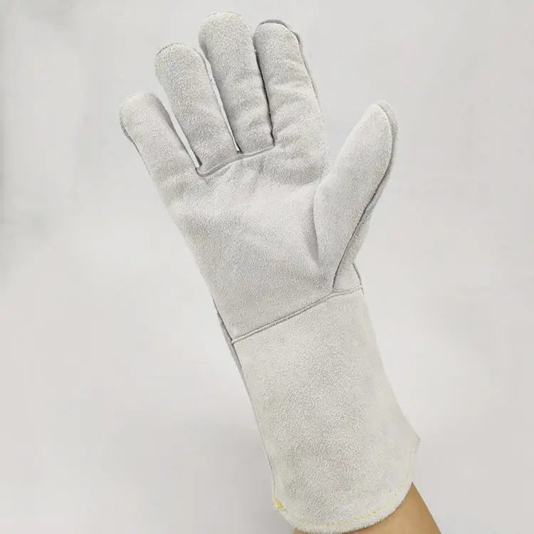 246# Wear-Resistant Full Two-layer Leather Insulation Gloves High Temperature Welding Welder Gloves Leather Work