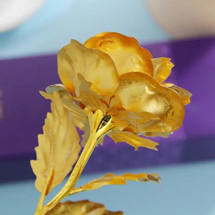 24K Golden Foil Plated Decoration Rose Artificial Flower Random Color Delivery 24K Golden Foil Plated - 24K Golden Foil