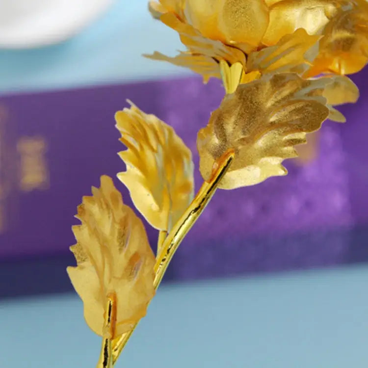 24K Golden Foil Plated Decoration Rose Artificial Flower Random Color Delivery 24K Golden Foil Plated - 24K Golden Foil