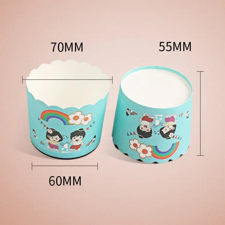 24pcs / Pack Round Lamination Cake Cup Muffin Cases Chocolate Cupcake Liner Baking Cup Size: 7 x 6 x 5.5cm Random Color