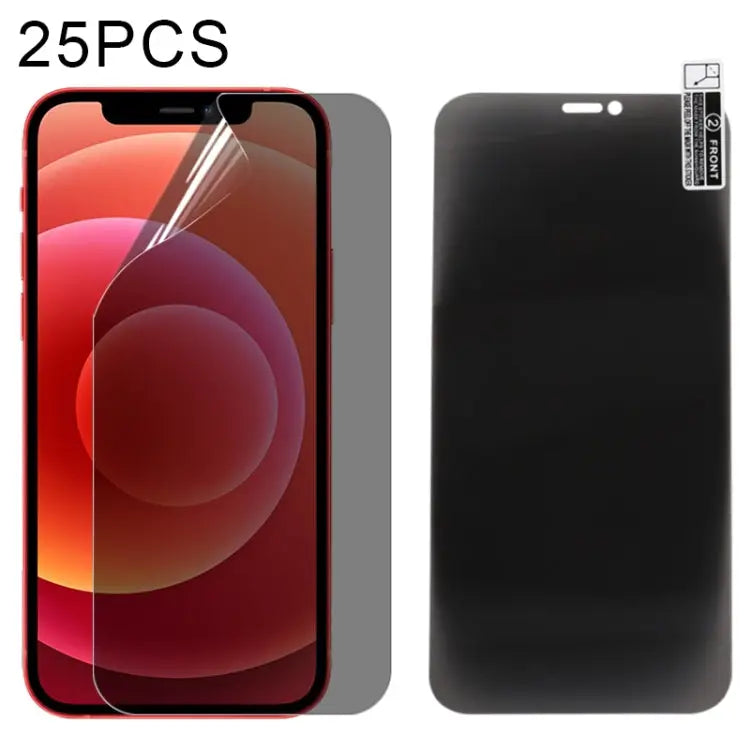 25 PCS 0.1mm 2.5D Full Cover Anti-spy Screen Protector Explosion-proof Hydrogel Film For iPhone 12 mini (25 PCS)