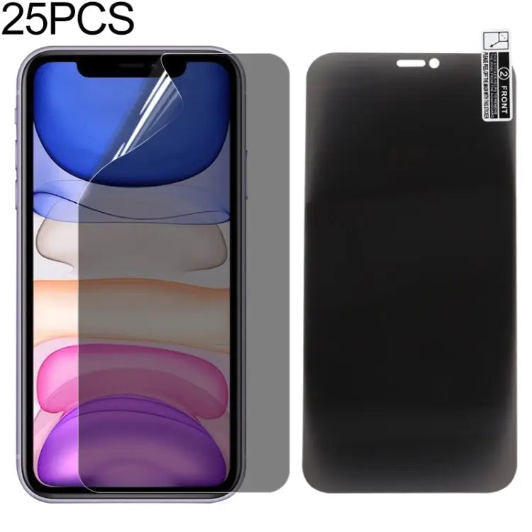 25 PCS 0.1mm 2.5D Full Cover Anti-spy Screen Protector Explosion-proof Hydrogel Film For iPhone 11 / XR (25 PCS)