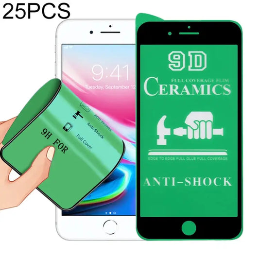 25 PCS 2.5D Full Glue Full Cover Ceramics Film for iPhone 8 Plus / 7 Plus - For iPhone 8 Plus / 7 Plus (Black)(25 PCS)