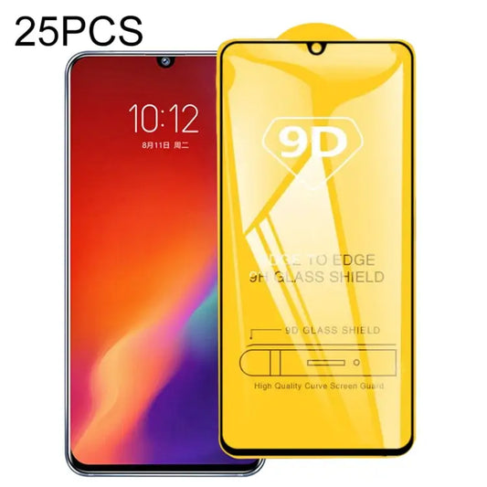 25 PCS 9D Full Glue Full Screen Tempered Glass Film For Vivo Z6 For Galaxy Note 10 Lite - For Vivo Z6 - Samsung