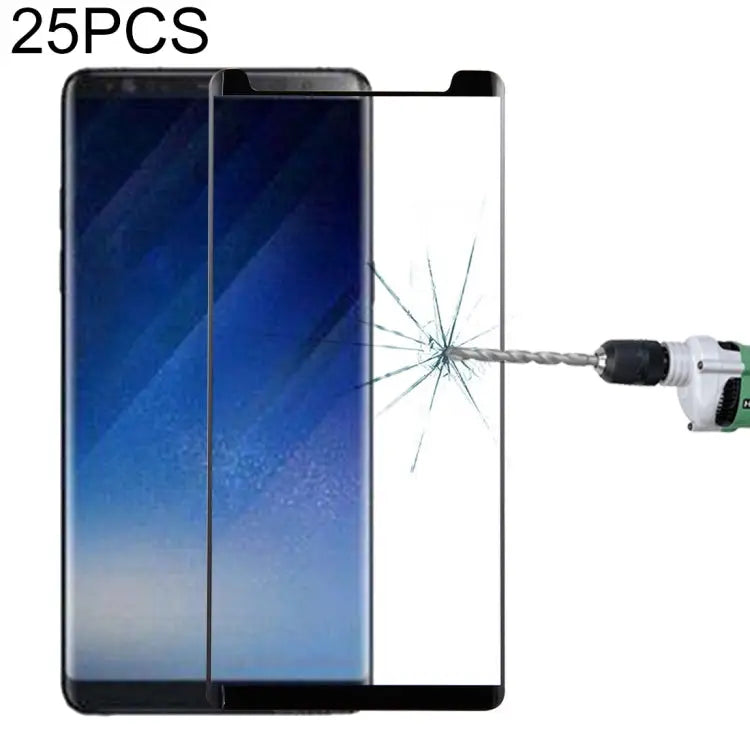 25 PCS For Galaxy Note 8 0.3mm 9H Surface Hardness 3D Curved Silk-screen Non-full Screen Tempered Glass Screen