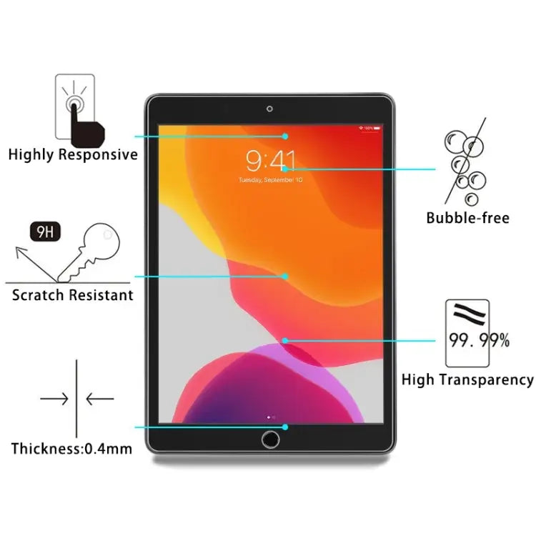 25 PCS For iPad 10.2 2021 / 2020 / 2019 9H 2.5D Tempered Glass Film For iPad 10.2 2021 / 2020 / 2019(2.5D)(25 PCS)