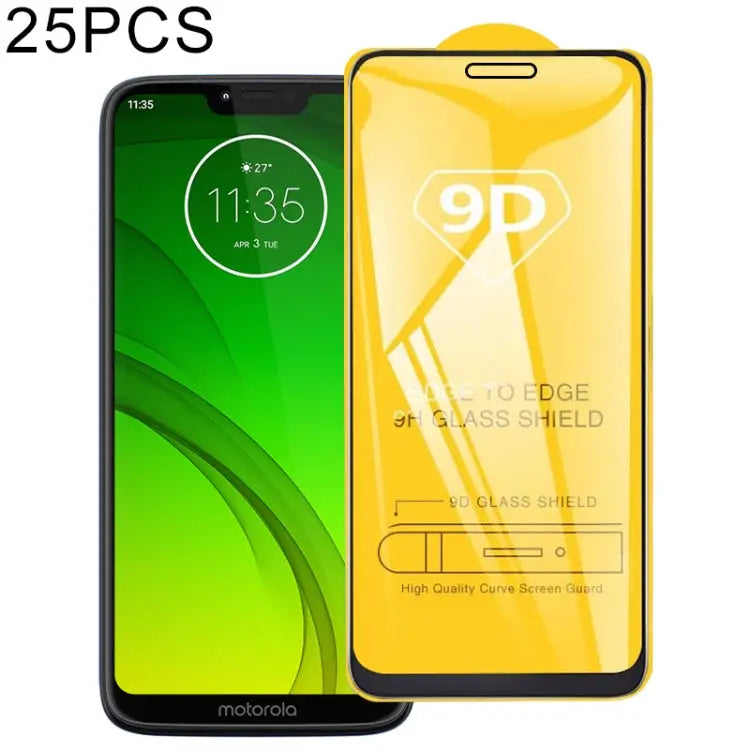 25 PCS For Motorola Moto G7 Power 9D Full Glue Full Screen Tempered Glass Film For Motorola Moto G7 Power (25 PCS)