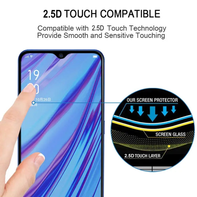 25 PCS For OPPO A5 / A9 (2020) / A56 5G Full Glue Full Cover Screen Protector Tempered Glass Film For OPPO A5 / A9(25