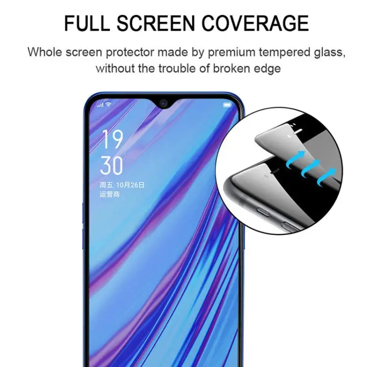 25 PCS For OPPO A5 / A9 (2020) / A56 5G Full Glue Full Cover Screen Protector Tempered Glass Film For OPPO A5 / A9(25