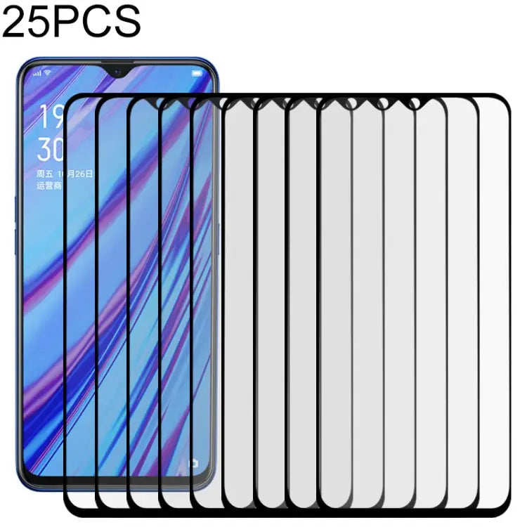 25 PCS For OPPO A5 / A9 (2020) / A56 5G Full Glue Full Cover Screen Protector Tempered Glass Film For OPPO A5 / A9(25