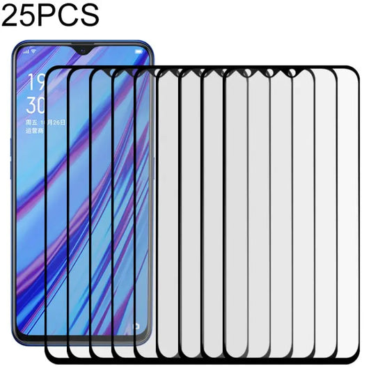 25 PCS For OPPO A5 / A9 (2020) / A56 5G Full Glue Full Cover Screen Protector Tempered Glass Film For OPPO A5 / A9(25