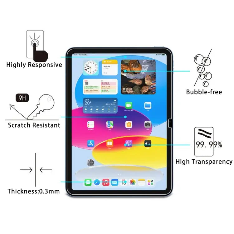 25pcs 0.26mm 9H 2.5D Explosion-proof Tempered Glass Film For iPad 10th Gen 10.9 2022(25 PCS) - For iPad 10th Gen 10.9