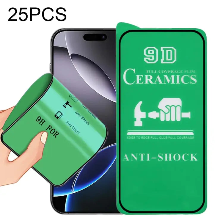 25pcs 9D Full Screen Full Glue Ceramic Film - For iPhone 16 Pro Max