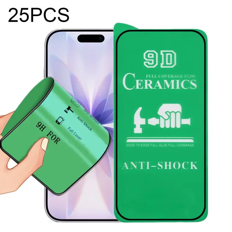 25pcs 9D Full Screen Full Glue Ceramic Film - For iPhone 17