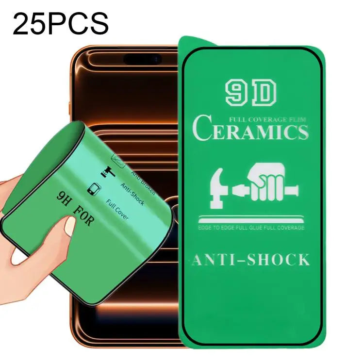 25pcs 9D Full Screen Full Glue Ceramic Film - For iPhone 17 Pro