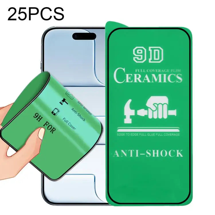 25pcs 9D Full Screen Full Glue Ceramic Film - For iPhone Air