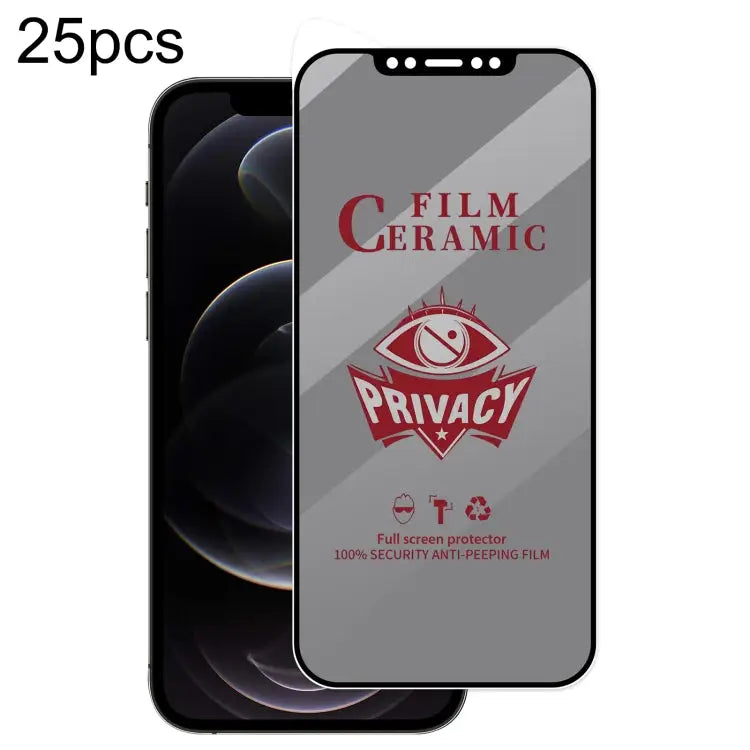 25pcs Full Coverage HD Privacy Ceramic Film - For iPhone 12 / 12 Pro - Apple Accessories