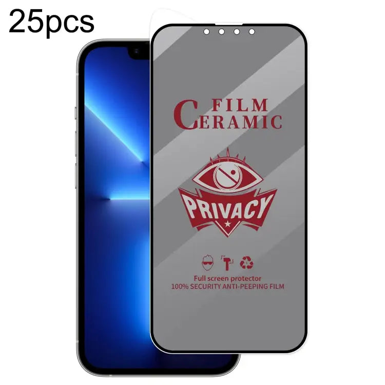 25pcs Full Coverage HD Privacy Ceramic Film - For iPhone 14 / 13 Pro / 13 - Apple Accessories