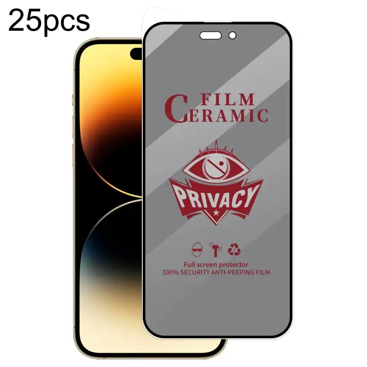 25pcs Full Coverage HD Privacy Ceramic Film - For iPhone 14 Pro - Apple Accessories