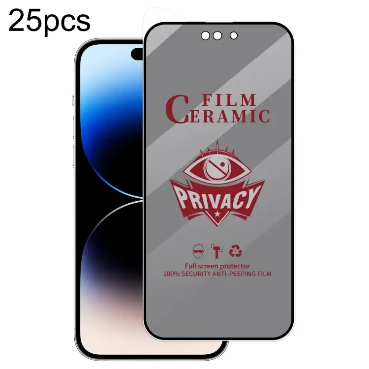 25pcs Full Coverage HD Privacy Ceramic Film - For iPhone 14 Pro Max - Apple Accessories