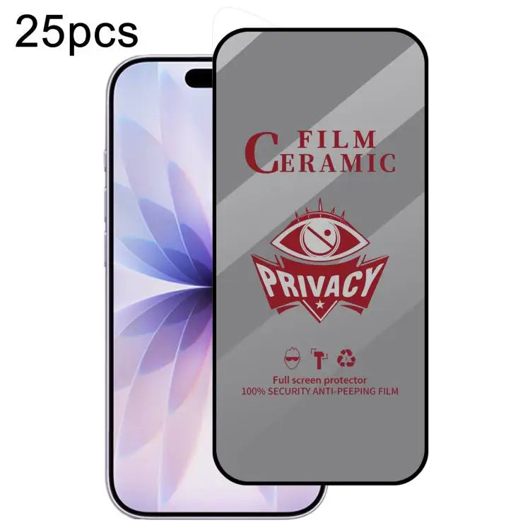 25pcs Full Coverage HD Privacy Ceramic Film - For iPhone 17 - Apple Accessories