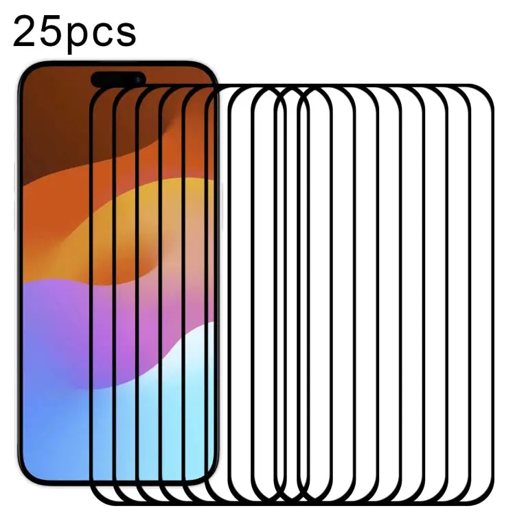 25pcs Full Glue Screen Tempered Glass Film - For iPhone 15 Pro Max