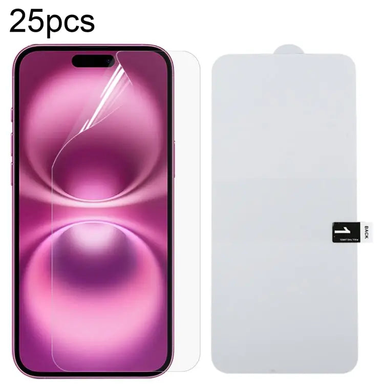 25pcs Full Screen Protector Explosion-proof Hydrogel Film For iPhone 16 Pro Max For iPhone 16 Pro For iPhone 16 Plus
