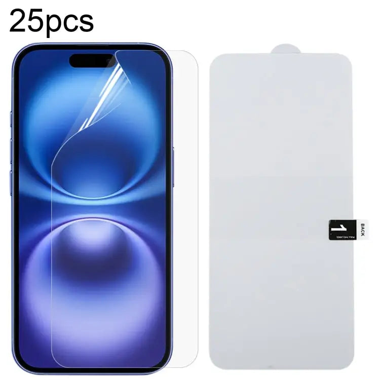 25pcs Full Screen Protector Explosion-proof Hydrogel Film For iPhone 16 Pro Max For iPhone 16 Pro For iPhone 16 Plus
