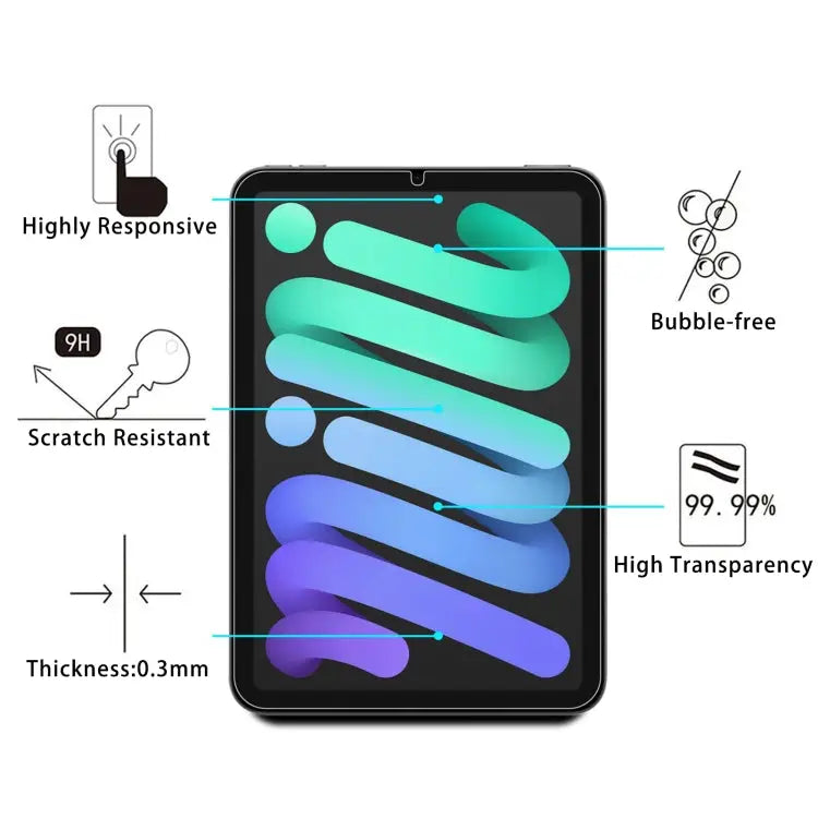 2pcs 0.3mm 9H Explosion-proof Tempered Tablet Glass Film For iPad mini 2024 For iPad Air 6 - Apple Accessories
