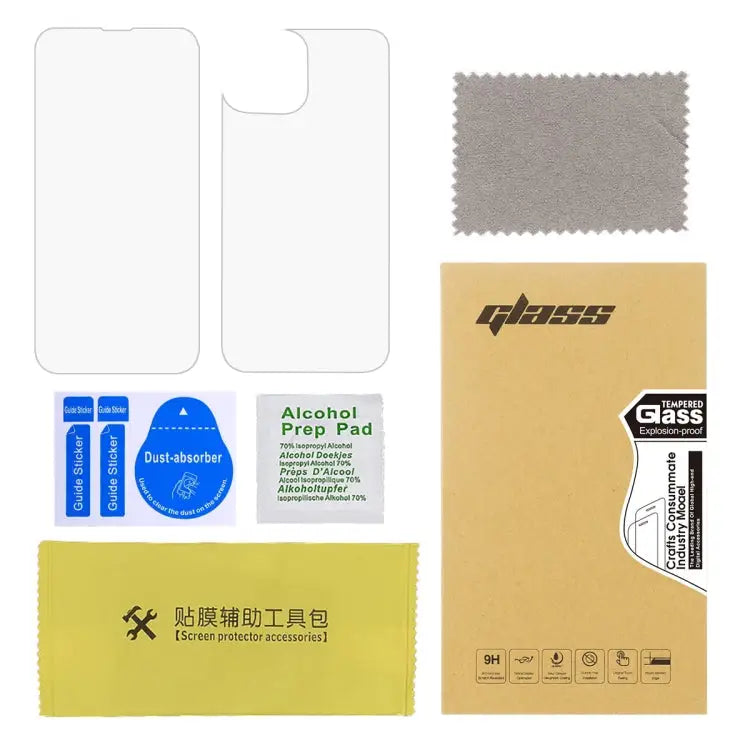 2pcs Front And 2pcs Back 9H 2.5D Tempered Glass Film Set - For iPhone 13 Pro