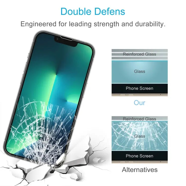 2pcs Front And 2pcs Back 9H 2.5D Tempered Glass Film Set - For iPhone 13 Pro